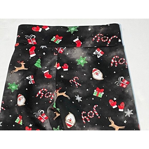 No Boundaries Christmas fleece sweatpants womens medium 7 - 9 24 x 29 black - Picture 4 of 10